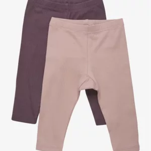 Bløde Bukser 2-Pak I Rosa/Violet Fra Minimo