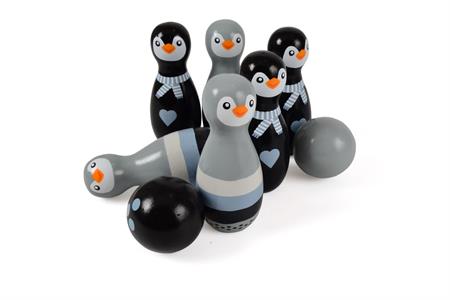 Bowling Spil Med Grå Pingviner Fra Magni