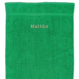 Græsgrønt Håndklæde Med Navn - 2 Størrelser