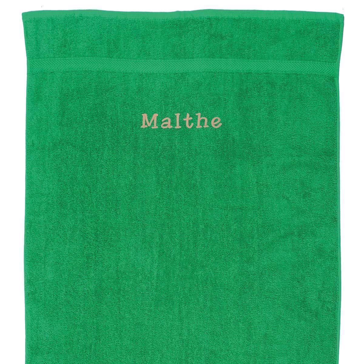 Græsgrønt Håndklæde Med Navn - 50 X 90 Cm