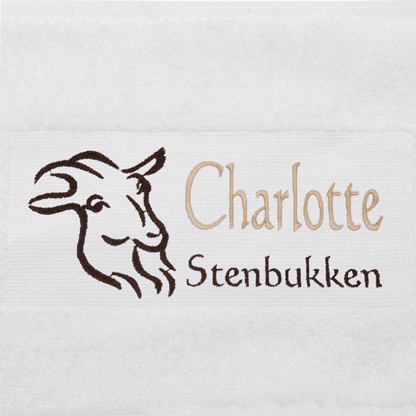 Håndklæde Med Navn Og Stjernetegn - Stenbukken 50 X 90 Cm.
