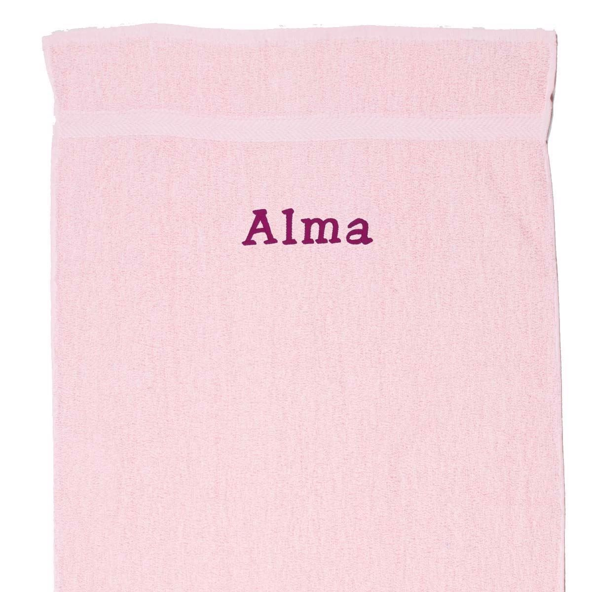 Lyserødt Håndklæde Med Navn - 2 Størrelser
