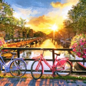 Picturesque Amsterdam With Bicycles