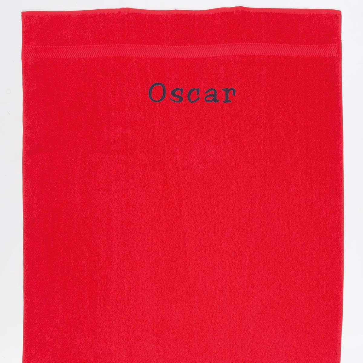 Rødt Håndklæde Med Navn - 50 X 90 Cm