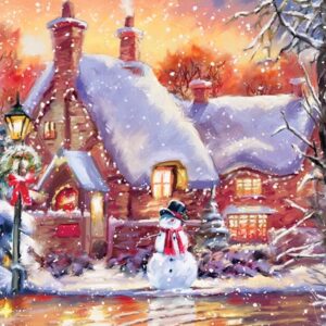 Snowman Cottage (Glitter)