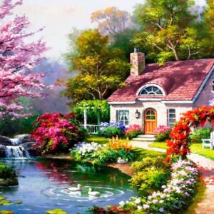 Spring Cottage In Full Bloom