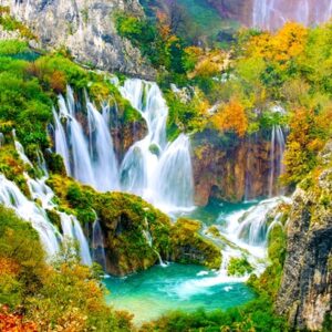 Plitvice Waterfalls In Autumn