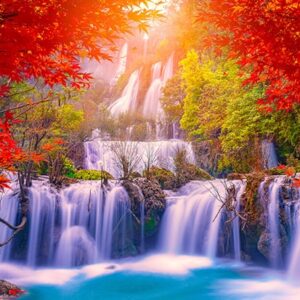 Thee Lor Su Waterfall In Autumn
