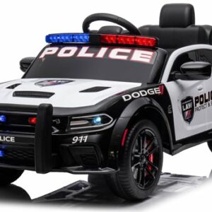 Udstilling Dodge Charger Srt Hellcar Redeye Police 12V Med Gummihjul