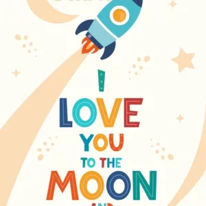 Love You To The Moon. Plakat A4