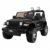 Jeep Wrangler Rubicon Sort Med 4 X 12V Motor, Lædersæde Og Gummihjul.